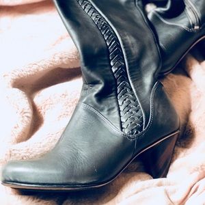 J Shoes  Tall Grey Leather Boot